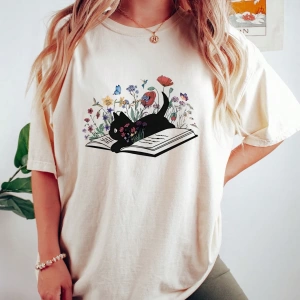 Kadın Düz Renk Yuvarlak Yaka Kısa Kollu Retro Opossum Baskılı Basit Üst, Günlük ve Günlük Giy