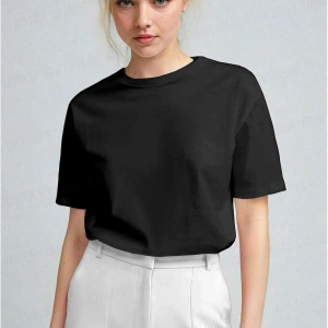 Kadın Ekru Beyaz Nefes Alan Bisiklet Yaka Regular Fit Normal Kesim Baskisiz Basic