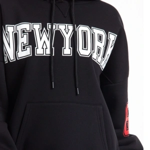 Kadın Ekru Renk Baskı Detaylı Oversize Sweatshirt Cy84191 Beyaz