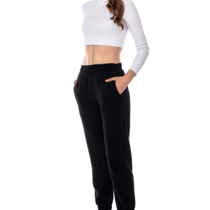 Kadın Ekru Renk Elastik Paça Örme Jogger Eşofman Altı Cy84200