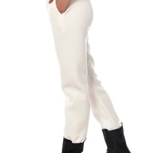Kadın Ekru Renk Elastik Paça Örme Jogger Eşofman Altı Cy84200