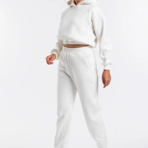 Kadın Ekru Renk Yüksek Bel Jogger Eşofman Takımı Cy84156