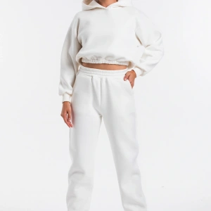 Kadın Ekru Renk Yüksek Bel Jogger Eşofman Takımı Cy84156