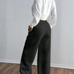 Kadın Fiyonk Desenli Eşofman Altı, Minimalist, Genç, Kampüs Stili, Moda, Rahat, Yolculuk, Spo