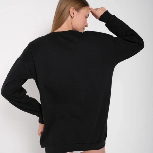 Kadın Gri Houston Baskılı Bisiklet Yaka Oversize Sweatshirt mdgnhouston