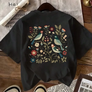 Kadın Günlük Kısa Kollu Yuvarlak Yaka Tişört