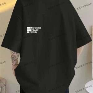 Kadın Houston Baskılı Oversize Penye