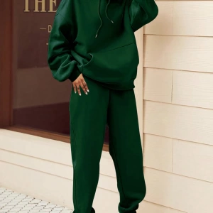 Kadın Kapşonlu Bağcıklı Sweatshirt ve Eşofman Altı Takımı