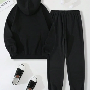 Kadın Kapşonlu Bağcıklı Sweatshirt ve Eşofman Altı Takımı