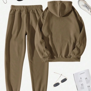 Kadın Kapşonlu Bağcıklı Sweatshirt ve Eşofman Altı Takımı