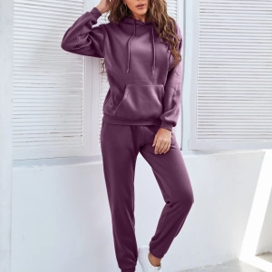 Kadın Kapşonlu Bağcıklı Sweatshirt ve Eşofman Altı Takımı