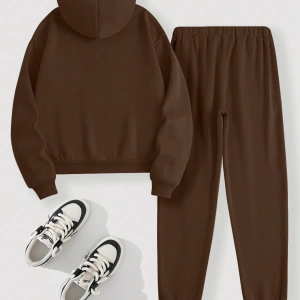 Kadın Kapşonlu Siyah Baskılı Bağcıklı Sweatshirt ve Jogger Pantolon İki Parçalı Takım