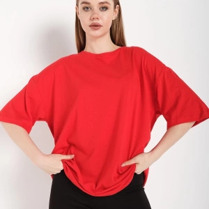 Kadın Kırmızı Oversize T-shirt