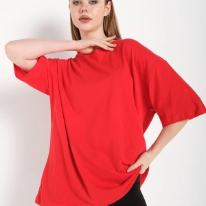 Kadın Kırmızı Oversize T-shirt