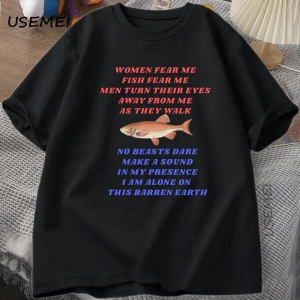 Kadın Korku Beni Balık Korku Beni T-shirt Balıkçılık Meme TGarip Komik Balıkçılık T-s 2928