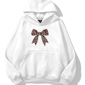 Kadın Leopar Kurdele Sweatshirt