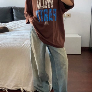 Kadın Mektup Baskılı Bol Kısa Kollu Tişört, Basit Günlük Moda