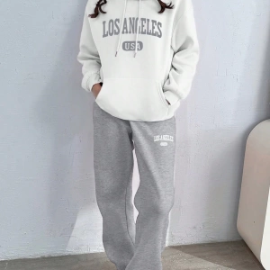 Kadın Mektup Baskılı Sweatshirt Ve Eşofman Altı İki Parça Set