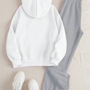 Kadın Mektup Baskılı Sweatshirt Ve Eşofman Altı İki Parça Set