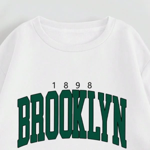 Kadın Mektup Baskılı Yuvarlak Yaka Sweatshirt Ve Eşofman Altı Takımı