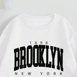 Kadın Mektup Baskılı Yuvarlak Yaka Sweatshirt Ve Eşofman Altı Takımı
