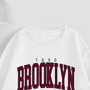 Kadın Mektup Baskılı Yuvarlak Yaka Sweatshirt Ve Eşofman Altı Takımı