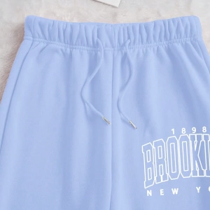 Kadın Mektup Baskılı Yuvarlak Yaka Sweatshirt Ve Eşofman Altı Takımı
