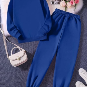 Kadın Mektup Baskılı Yuvarlak Yaka Uzun Kollu Sweatshirt Ve Bağcıklı Bel Paçalı Eşofma