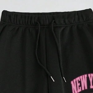 Kadın Mektup Baskılı Yuvarlak Yaka Uzun Kollu Sweatshirt Ve Bağcıklı Jogger Pantolon R