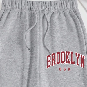 Kadın Moda Bol Spor Kapüşonlu Sweatshirt ve Eşofman Altı İki Parçalı Takım, Bayan İlkb