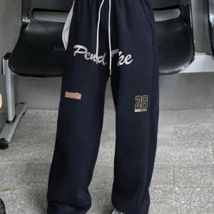 Kadın Moda Rahat Baskılı Düz Spor Pantolon
