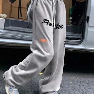 Kadın Moda Rahat Baskılı Düz Spor Pantolon