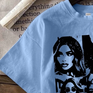 Kadın Moda Slogan Baskılı Kısa Kollu Yuvarlak Yaka Günlük Tişört