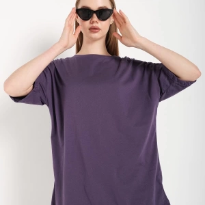 Kadın Mor Oversize T-shirt
