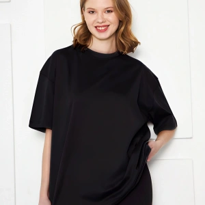 KADIN OVERSİZE PENYE YAZLIK NEFES ALAN KISA KOLLU