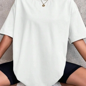 Kadın Oversize Salaş Dökümlü Tok Kısa Kollu