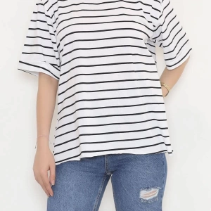 Kadın Oversize Siyah Beyaz Çizgili