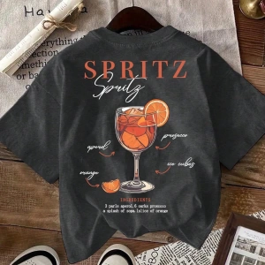 Kadın Regular Fit Harf ve Palmiye Ağacı Grafik Yuvarlak Yaka Kısa Kollu Günlük Süt İpek Tişör