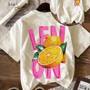 Kadın Regular Fit Harf ve Palmiye Ağacı Grafik Yuvarlak Yaka Kısa Kollu Günlük Süt İpek Tişör