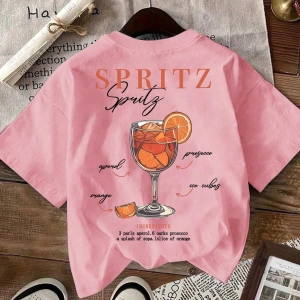 Kadın Regular Fit Harf ve Palmiye Ağacı Grafik Yuvarlak Yaka Kısa Kollu Günlük Süt İpek Tişör