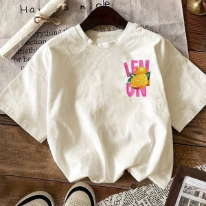 Kadın Regular Fit Harf ve Palmiye Ağacı Grafik Yuvarlak Yaka Kısa Kollu Günlük Süt İpek Tişör