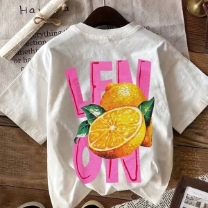 Kadın Regular Fit Harf ve Palmiye Ağacı Grafik Yuvarlak Yaka Kısa Kollu Günlük Süt İpek Tişör