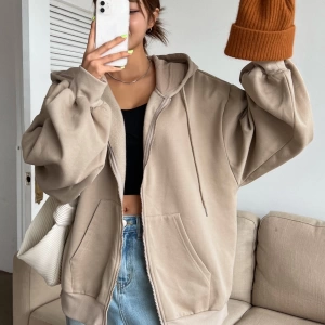 Kadın Renk Bloklu Bağcıklı Yaka Termal Astarlı Kapşonlu Sweatshirt, Uzun Kollu Üstler Model 5196