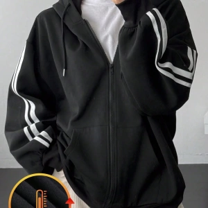 Kadın Renk Bloklu Bağcıklı Yaka Termal Astarlı Kapşonlu Sweatshirt, Uzun Kollu Üstler Model 5196