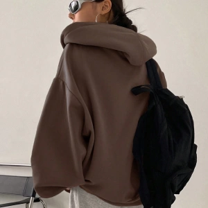 Kadın Renk Bloklu Bağcıklı Yaka Termal Astarlı Kapşonlu Sweatshirt, Uzun Kollu Üstler Model 5196
