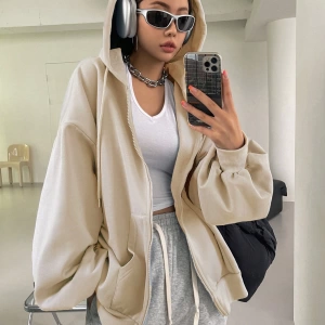 Kadın Renk Bloklu Bağcıklı Yaka Termal Astarlı Kapşonlu Sweatshirt, Uzun Kollu Üstler Model 5196