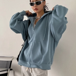 Kadın Renk Bloklu Bağcıklı Yaka Termal Astarlı Kapşonlu Sweatshirt, Uzun Kollu Üstler Model 5196