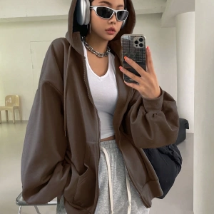 Kadın Renk Bloklu Bağcıklı Yaka Termal Astarlı Kapşonlu Sweatshirt, Uzun Kollu Üstler Model 5196