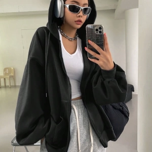 Kadın Renk Bloklu Bağcıklı Yaka Termal Astarlı Kapşonlu Sweatshirt, Uzun Kollu Üstler Model 5196