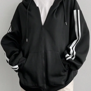 Kadın Renk Bloklu Bağcıklı Yaka Termal Astarlı Kapşonlu Sweatshirt, Uzun Kollu Üstler Model 5196